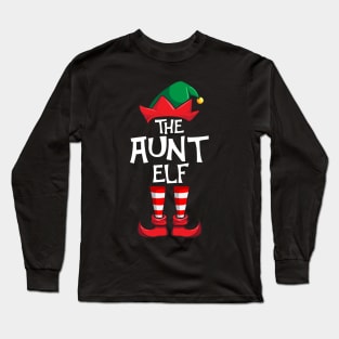 Aunt Elf Matching Family Christmas Auntie Long Sleeve T-Shirt